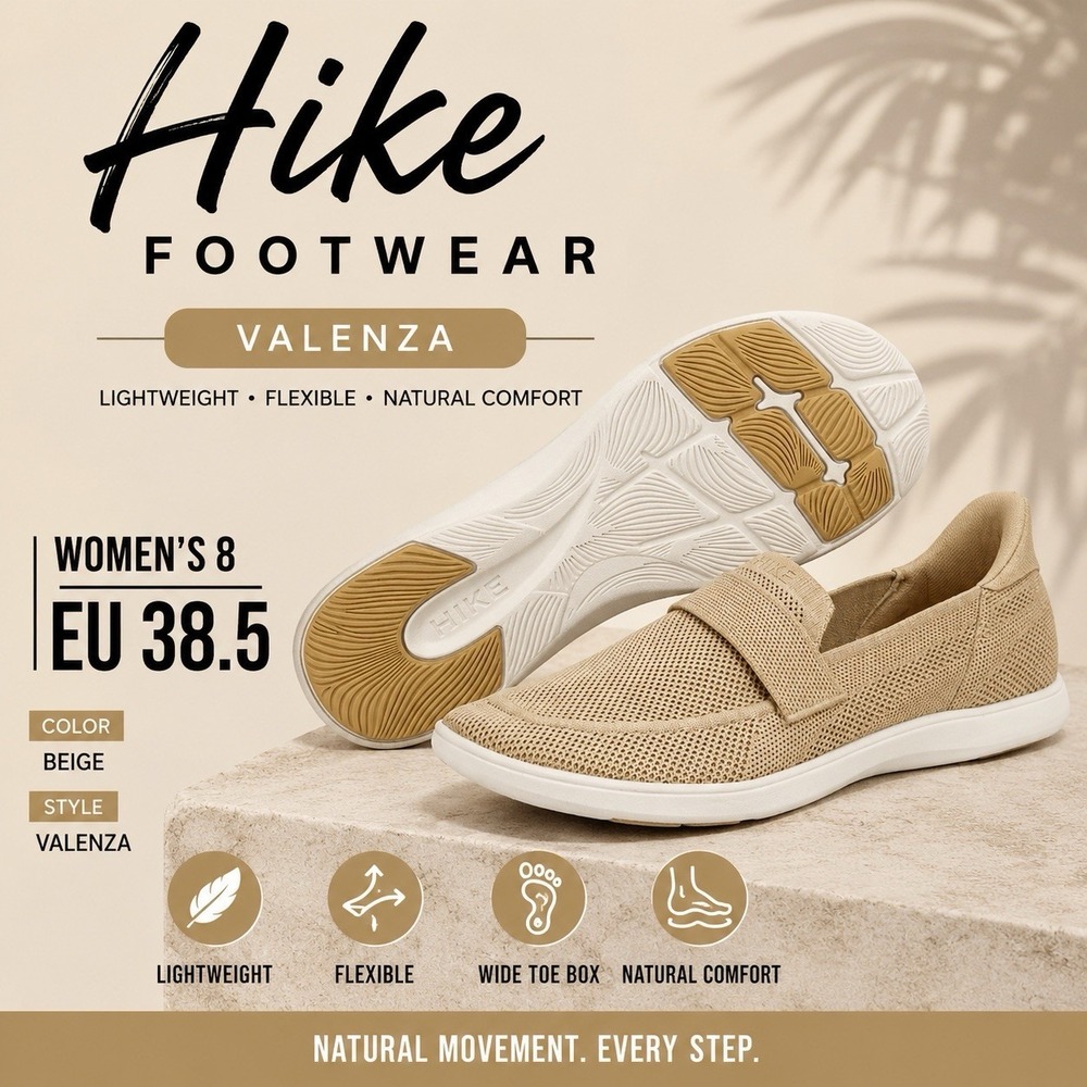 Hike Footwear Valenza Women Size 8 EU 38.5 Beige Loafer Run Big Natural Outdoor‎